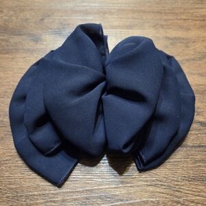Vintage 80s Navy Blue Massive Hair Bow Barrette Two Blondes